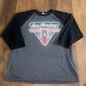 Gas Monkey Garage 3/4 sleeve Gray and Black
